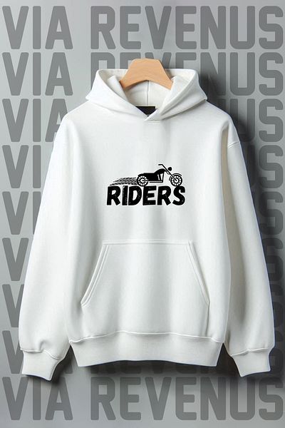 Vordevia Φούτερ με κουκούλα με φαρδιά εφαρμογή Unisex με στάμπα Riders / Biker