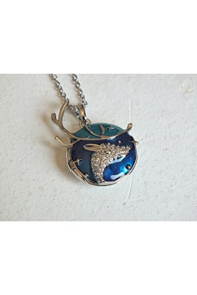 Mervem Store Steel Openable Silvery Deer Design Necklace