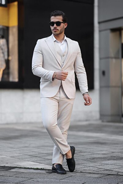 MISTER MR.PAPYON FASHION Erkek  Slim Fit Yelekli italyan Kesim Takım Elbise