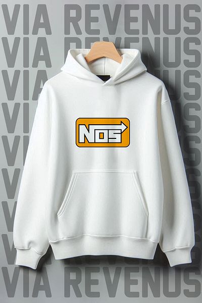 Vordevia Φούτερ με κουκούλα με φαρδιά εφαρμογή NOS Printed Unisex με 3 νήματα