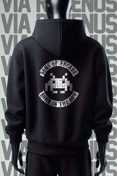 Vordevia Φούτερ με κουκούλα Sons of Arcade με στάμπα Unisex με 3 νήματα με φαρδιά εφαρμογή