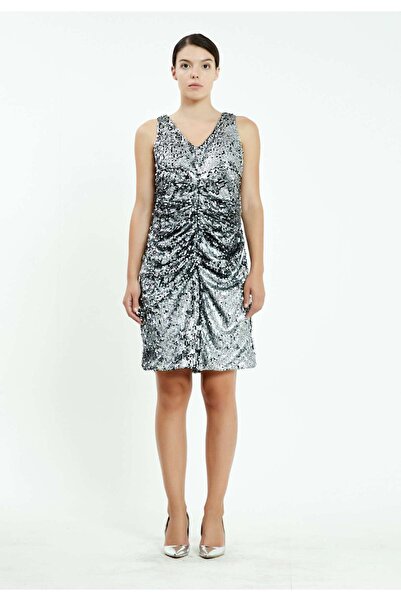 istanmall Μίνι φόρεμα με παγιέτες χωρίς μανίκια - Regular Fit SER18280GMU