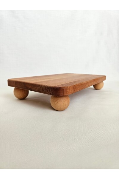 FERVENZA WOOD Wooden Ball Footed Presentation Stand, Cake Cake Cookie Stand, ...