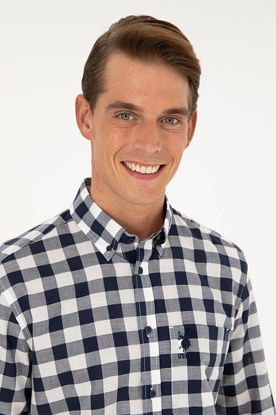 U.S. Polo Assn. Мъжка тъмносиня риза с дълъг ръкав 50282882-VR033