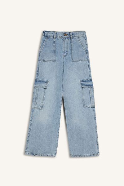 DeFacto Pantaloni cargo cu picioare largi pentru fete C8540A824AU
