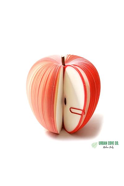 UrbanCove Co 1 Piece Creative Fruit Shaped Notepads and Desk Decor - Green Apple, Red Apple and Pear