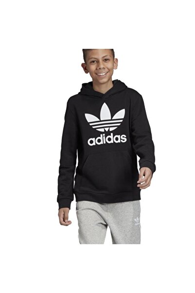 adidas Hanorac alb-negru cu trefoil