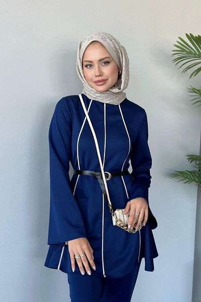 Şulemoda Giyim Navy Blue Prague Suit Set