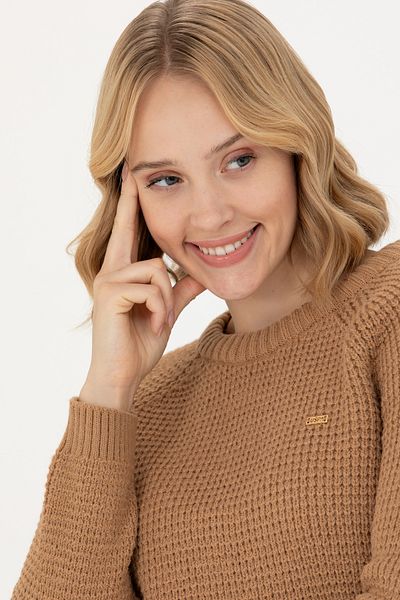 U.S. Polo Assn. Γυναικείο πουλόβερ Crew Neck - Sand,50272045-VR085