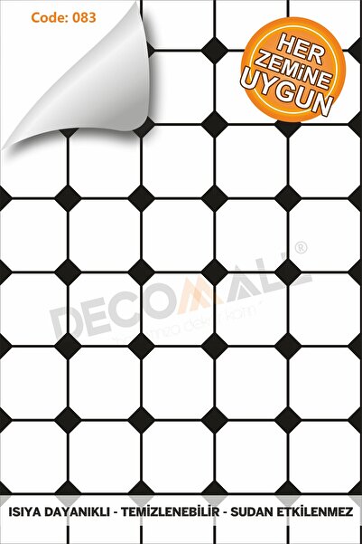 DECOMALL Code 83 Suya Dayanıklı Mutfak Banyo Zemin Mermer Mobilya Fayans  Folyo Kaplama (LAMİNASYONLU)