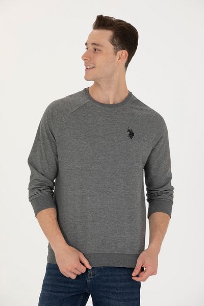U.S. Polo Assn. Ανδρικό φούτερ Anthracite Melange 50274090 -VR081 - Βασικό μοντέλο