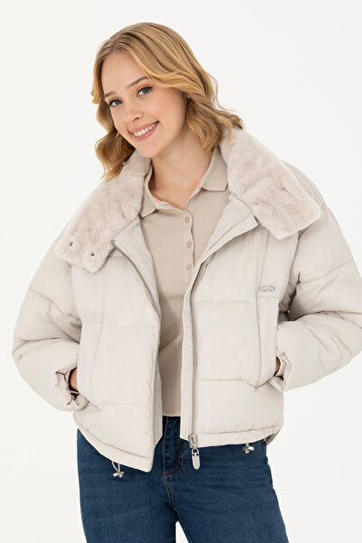 U.S. Polo Assn. معطف نسائي بلون الحجر 50271165 -VR049