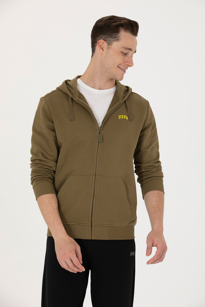 U.S. Polo Assn. كارديجان رجالي محبوك باللون الكاكي 50276152-VR027