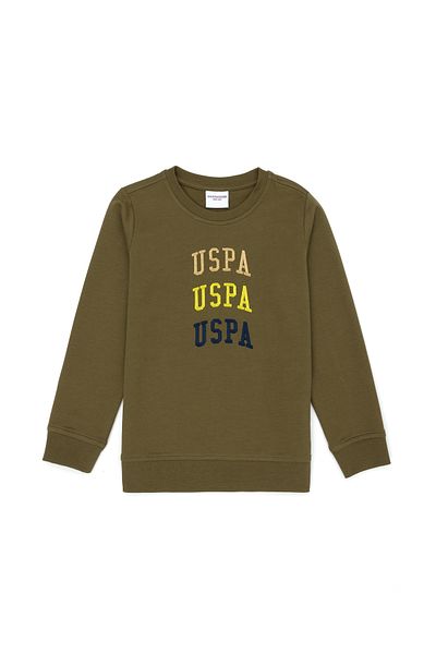 U.S. Polo Assn. Children's Khaki Crew Neck Sweatshirt 50274324 -Vr027