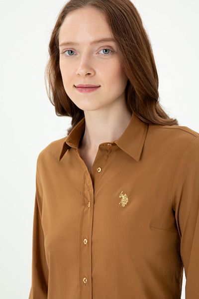 U.S. Polo Assn. Дамска кокосова риза с дълъг ръкав Basic 50271264 -Vr153