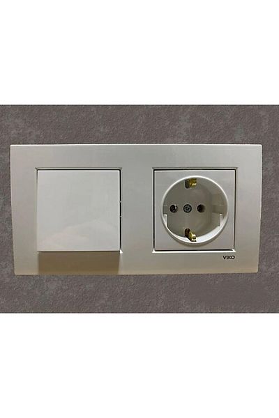 VİKO Viko Karre White Double Set Switch, Grounded Socket