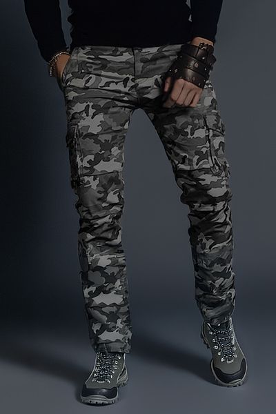 modacix Straight Leg Gray Men's Camouflage Trousers