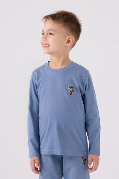 U.S. Polo Assn. Σετ αγοριού μπλε μακρυμάνικη πιτζάμες