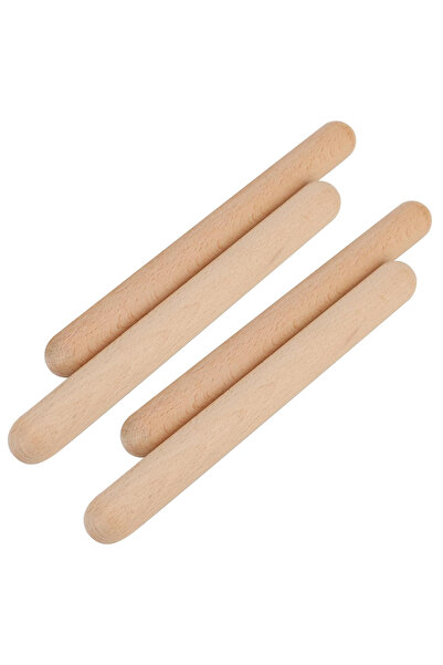 Soillium Çocuklar İçin Eğlenceli Eğitici Ahşap Ritim Çubuğu 2 Çift (4 Adet) Dayanıklı Baget Müzik Aleti