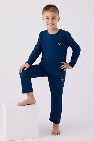 U.S. Polo Assn. Set de pijamale cu mânecă lungă bleumarin pentru băiat