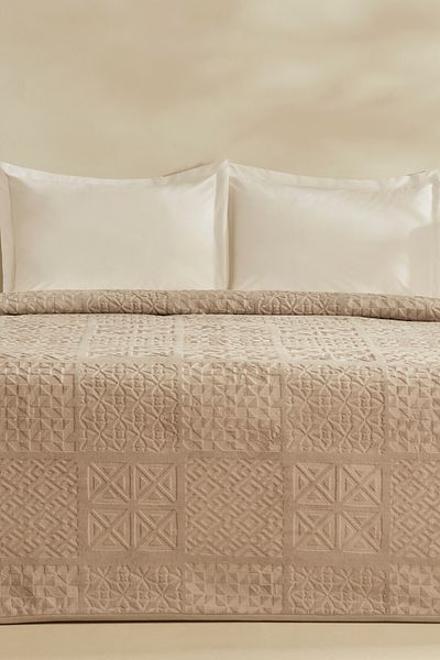 Karaca Home Rita Single Emboss Blanket Light Grey