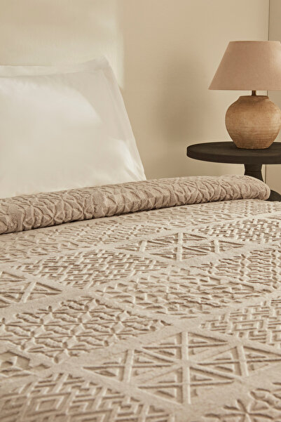 Karaca Home Rita Tek Kişilik Emboss Battaniye Açık Gri