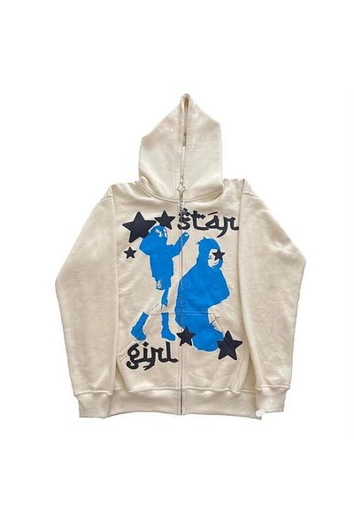 Köstebek Star Girl με φερμουάρ Λευκό (unisex) Φούτερ