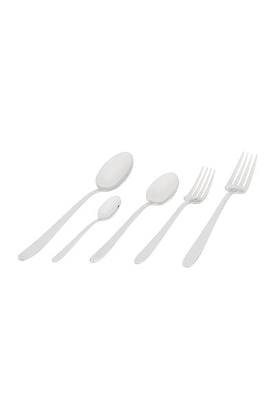 Nehir Sultan Sade - 30 Piece Gray Fork Spoon Set