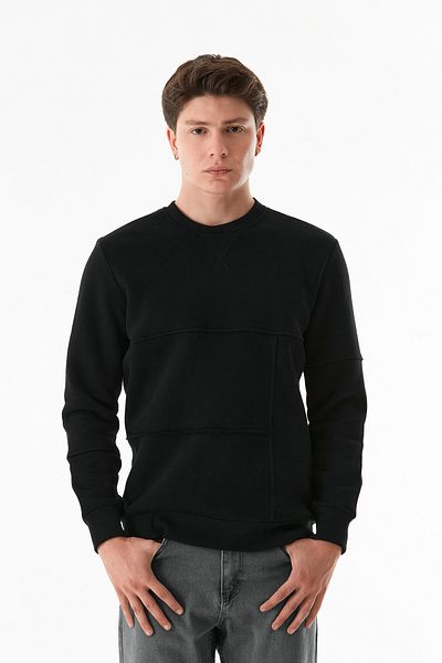 Fulla Moda Φούτερ με 3 κλωστές Basic Crew Neck