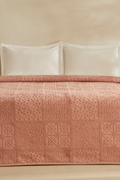 Karaca Home Rita Çift Kişilik Emboss Battaniye Pudra