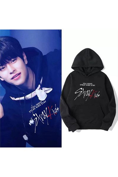 Köstebek Hanorac cu glugă Black Stray Kids (UNİSEX).