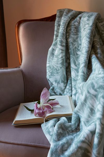 Karaca Home Flora Green Double Spanish Blanket
