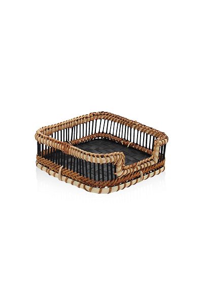 The Mia Black Bamboo Napkin Holder - 18x4x6 cm