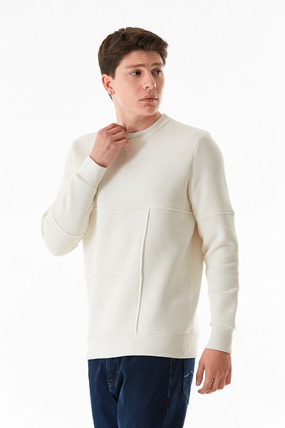 Fulla Moda Φούτερ με 3 κλωστές Basic Crew Neck