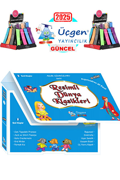 Üçgen Yayıncılık Resimli Dünya Klasikleri 3 Mavi Seri – Kutulu + Polo Kalemli...