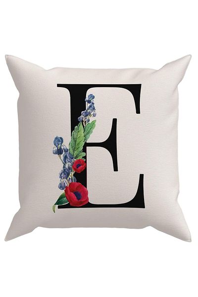 Evdek Husă de pernă cu literă florală (E).