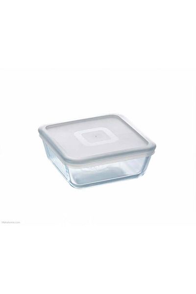 Pyrex طبق زجاجي مربع بايركس كوك آند فريز بسعة 0.8 لتر مع غطاء - آمن للاستخدام في الفرن والميكروويف والفريزر وغسالة الأطباق