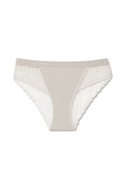 HNX 5'li İnterlok Dantel Detaylı Beli Simli Lastik Slip Kadın Külot
