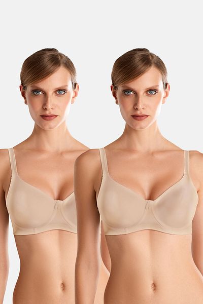 Pierre Cardin Economic Package of 2 Skin 7001 Underwire Minimizer Gather Σετ σουτιέν (προαιρετικόdd Cup)