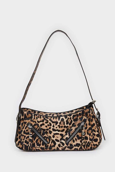 DeFacto Geantă de umăr cu fermoar cu model leopard de damă 3192446