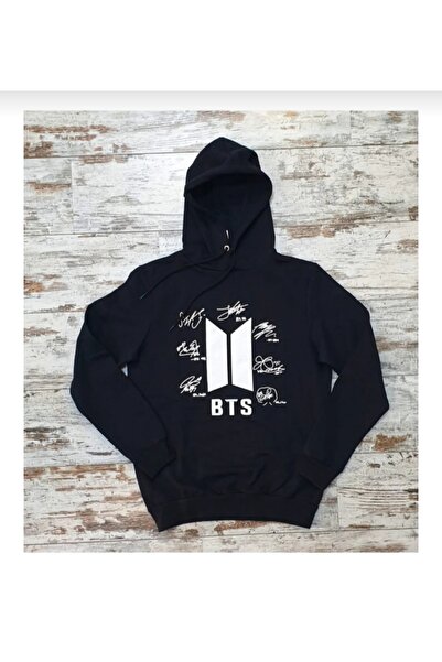 GC GÖKHAN CLUB Унісекс чорний худі з підписом BTS