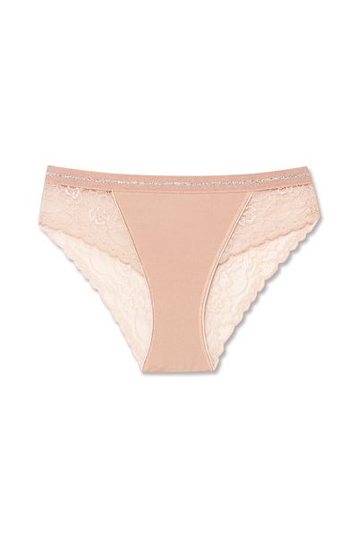 HNX Γυναικεία εσώρουχα 3 συσκευασιών Interlock Lace Λεπτομερή γκλίτερ μέσης από καουτσούκ