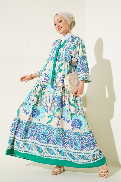 Bigdart 2423 Rochie cu model autentic - M. Verde