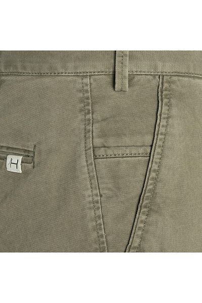 Hiltl Green Textured Cotton Elastan Slim Fit Chino Men's Trousers
