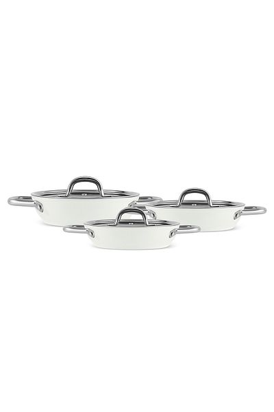 Karaca Refika Birgül - Swiss Crystal Metal 6 Piece Sahan Set με χερούλια και κρεμώδη