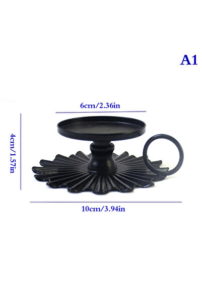 Choice حامل شموع من الحديد المدبب A1 حامل أطباق عمودية من المعدن الأسود لحفلا...