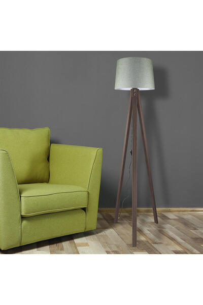 Modelight Deko Lambader Ceviz Ayak / Yeşil Şapka