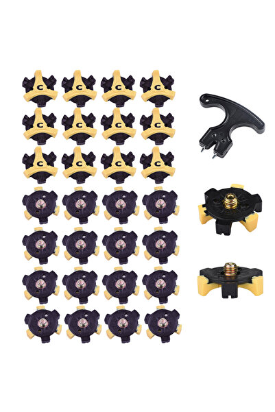 Choice Yellow 30pcs Soft Golf Shoe Spikes Metal Thread Studs Replacement Fit ...