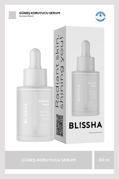 blissha Sunscreen Spf+50 Serum Uva+Uvb+Zinc Oxide 30 ml