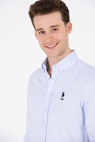 U.S. Polo Assn. Erkek Açık Mavi Uzun Kollu Basic Gömlek 50262932-VR003
